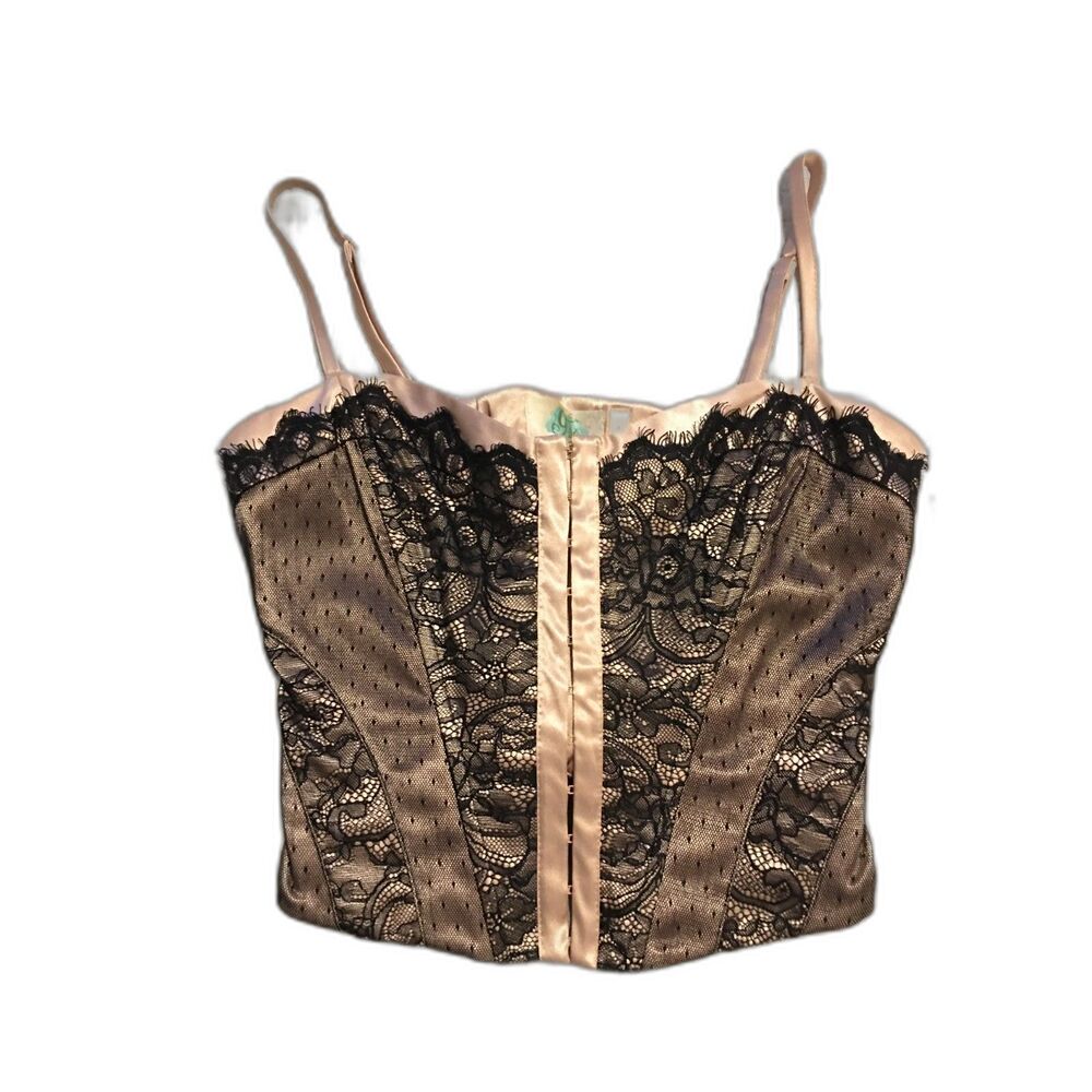 VINTAGE Y2K - GUESS - CORSET - BLACK & CREAM - SIZE M